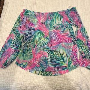 Lilly Pulitzer Off the Shoulder Silk Top